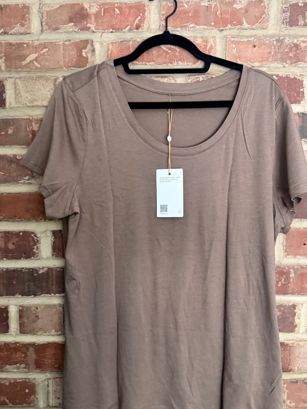Women's Scoop Neck Short Sleeve Tee - Taupe cotton modal NWT